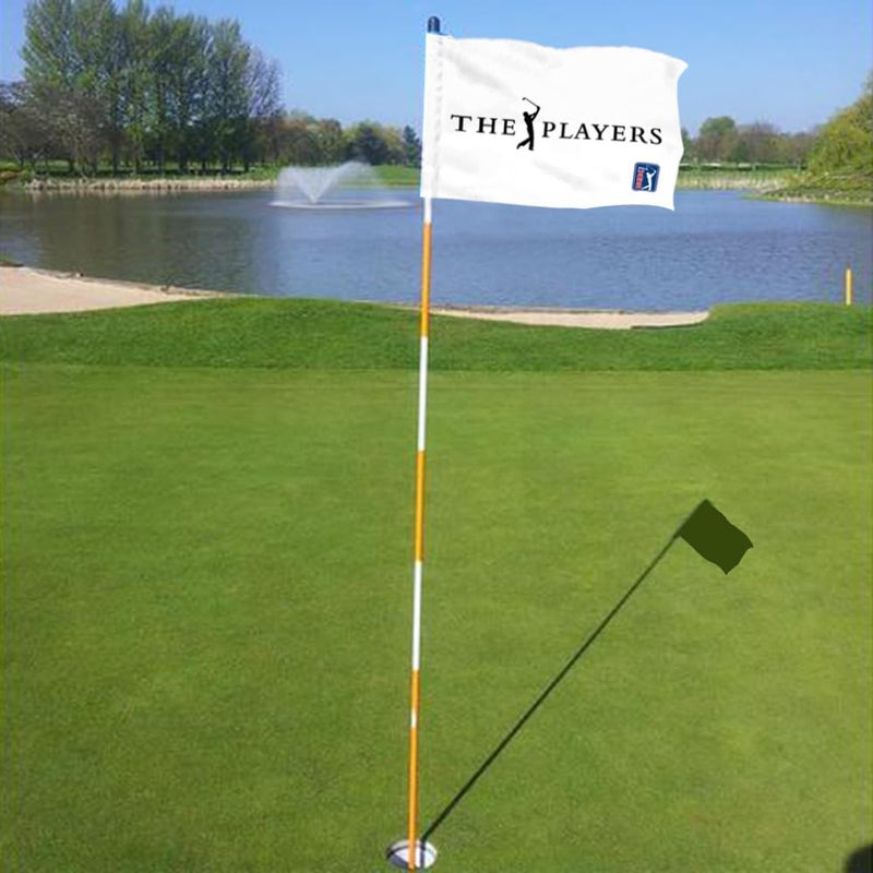 2BUT Golf Players Golf Pin PGA Flag Practic Putting Green Golf Flag For Backyard Garden Double-Sewn 600D Nylon Miniature Pin Flag Regulation Tube Flag (white 20"x13") - Image 4